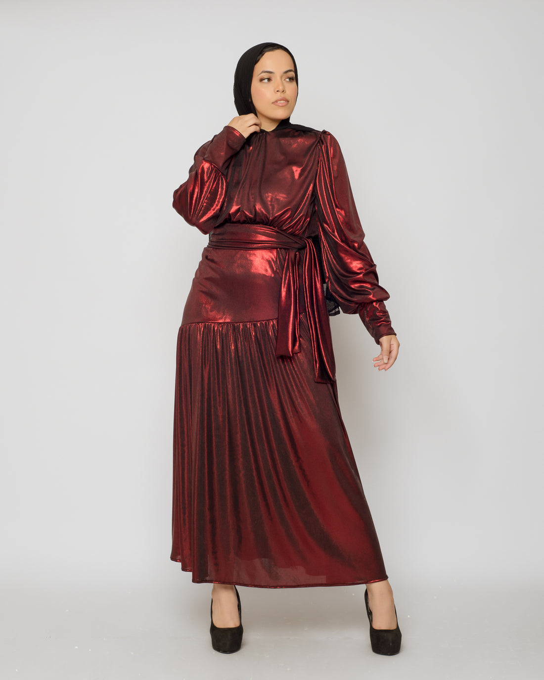 Midnight Maxi Disco Dress - Maroon