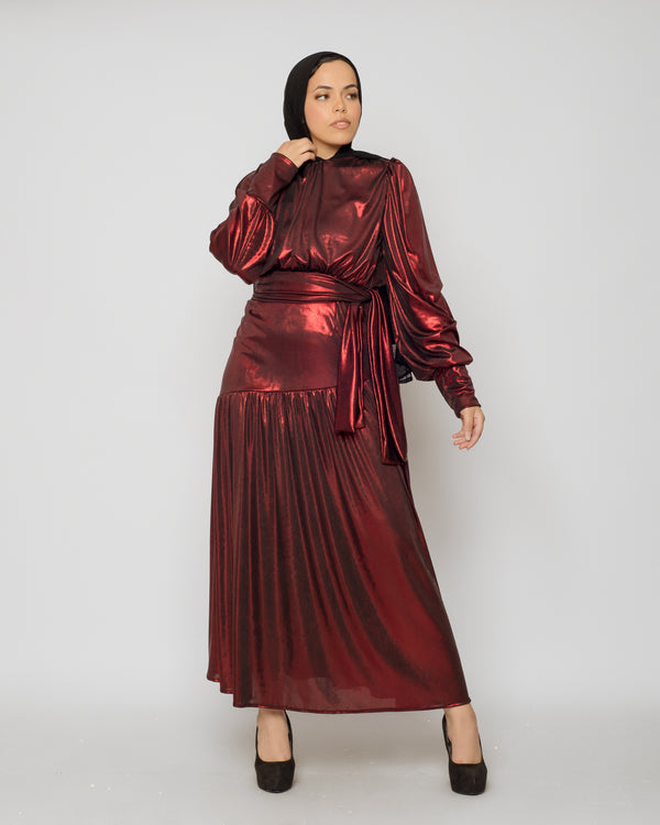Midnight Maxi Disco Dress - Maroon