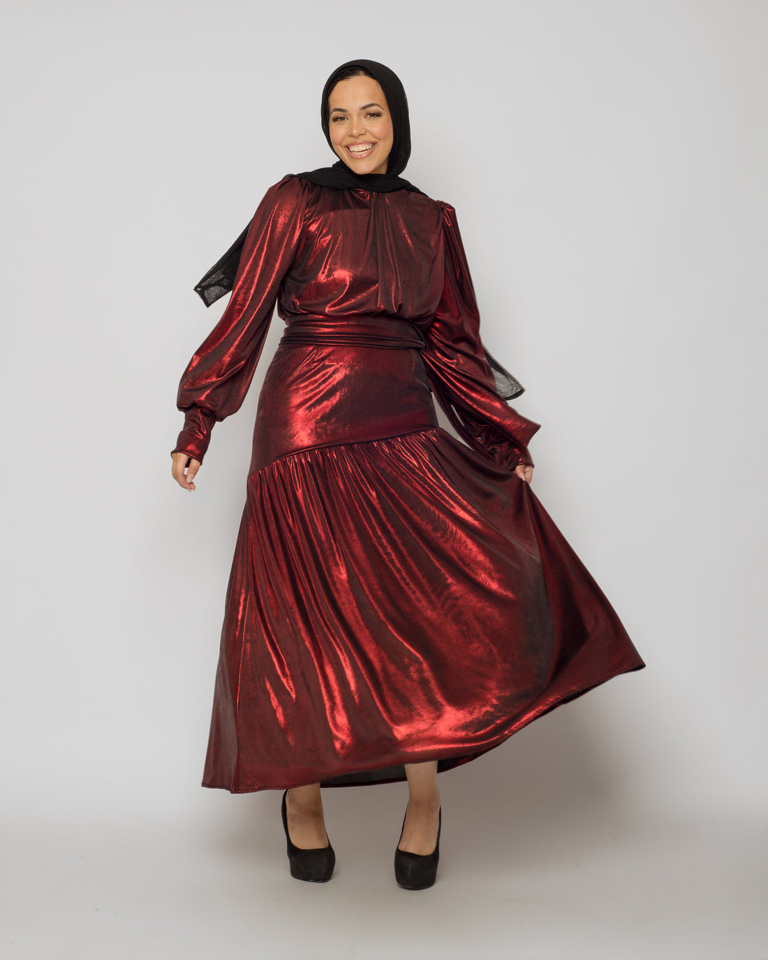 Midnight Maxi Disco Dress - Maroon