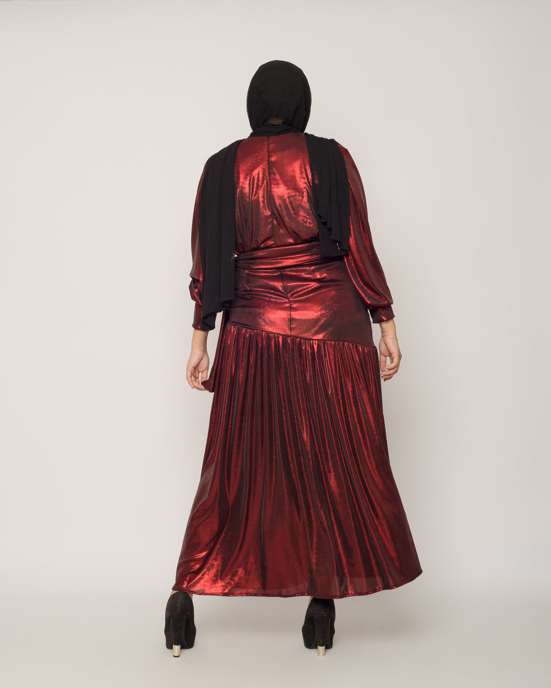 Midnight Maxi Disco Dress - Maroon