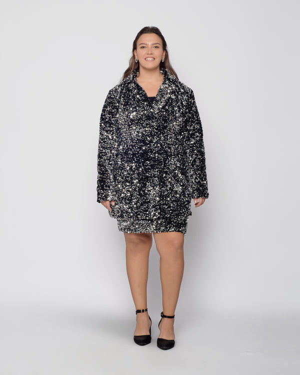 The sequin blazer dress - Silver