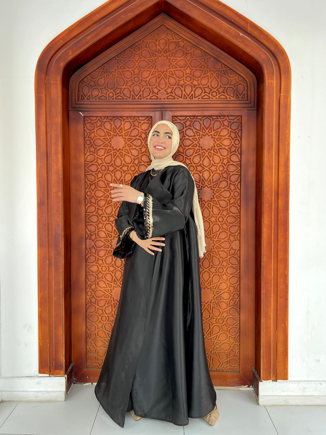 Organza Abaya kimono - Black
