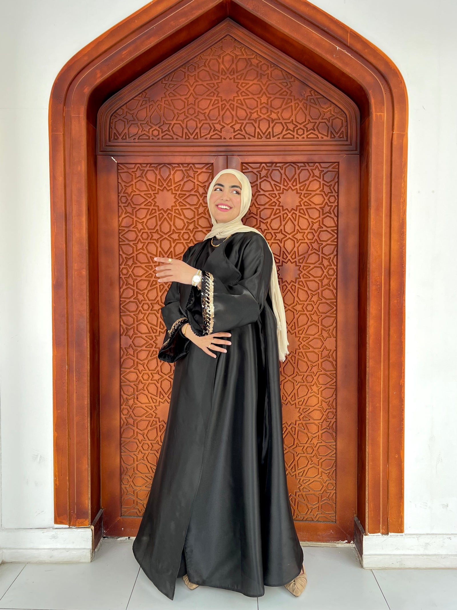 Organza Abaya kimono - Black