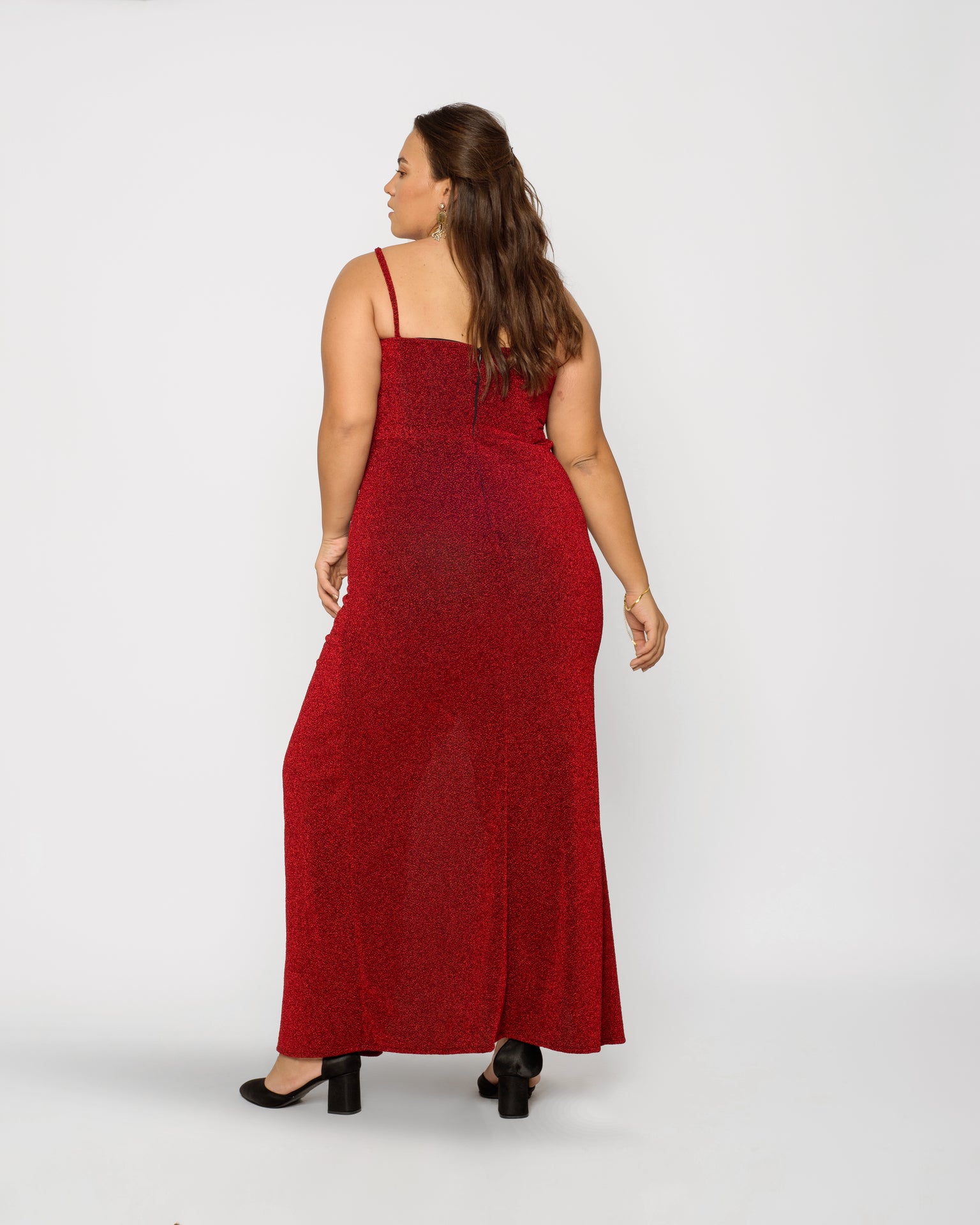 Babe Maxi dress Ruched skirt - red