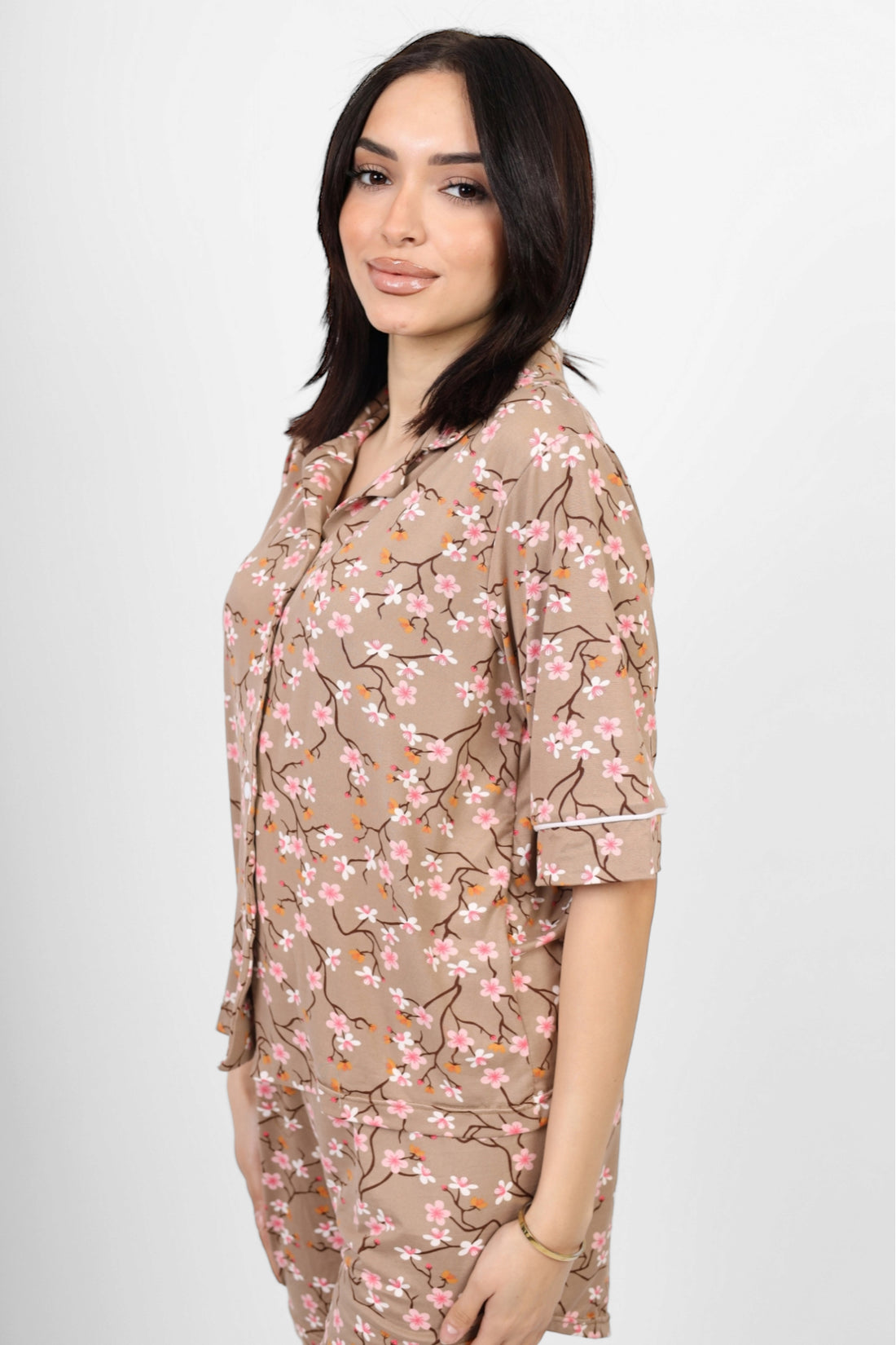 Short sleeved Pajama Set - Beige