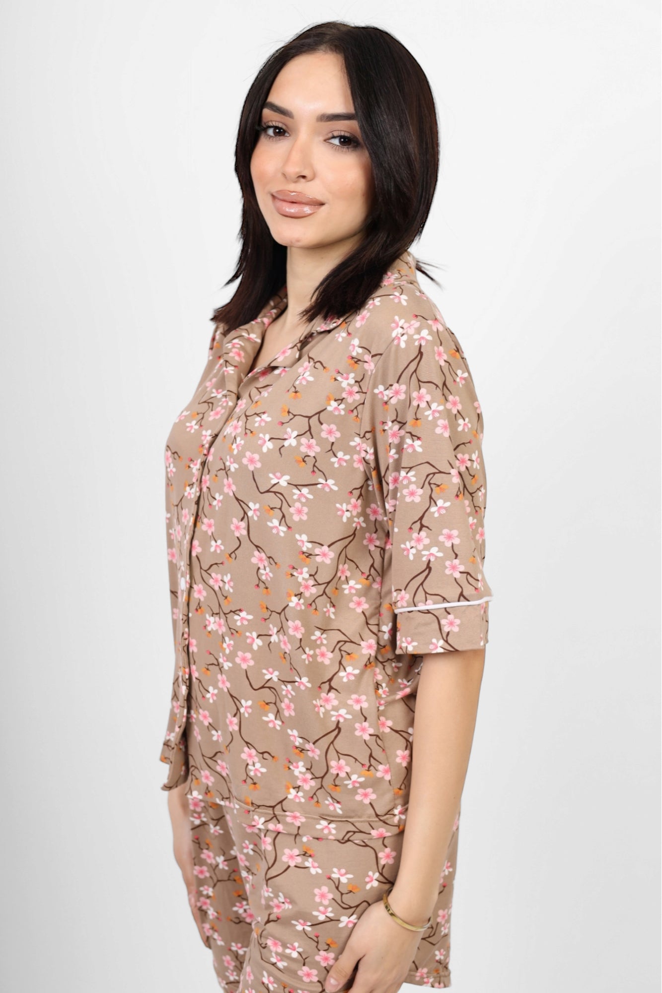 Short sleeved Pajama Set - Beige