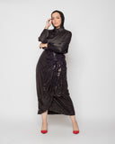 Wrap sequin skirt - black