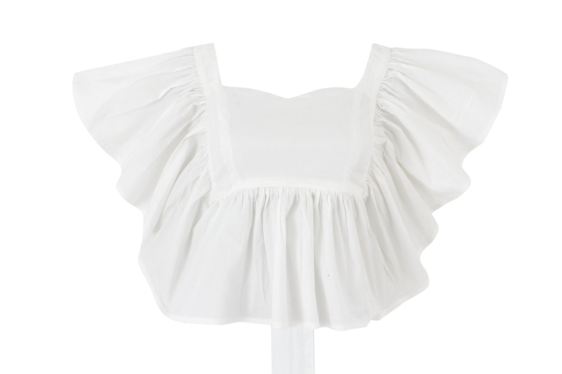 Ruffled poplin top