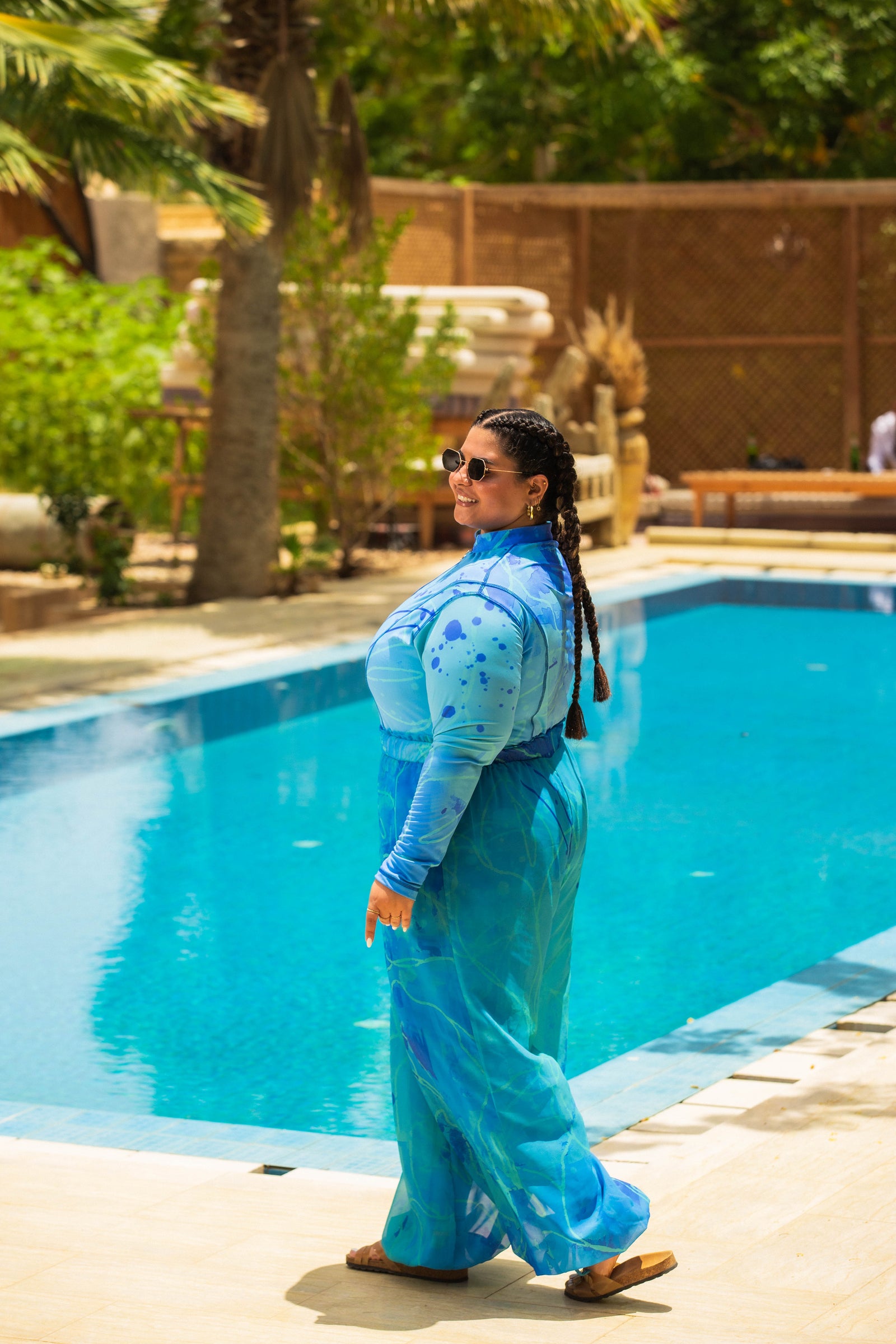 Splash Catsuit Swimsuit Set - Blue