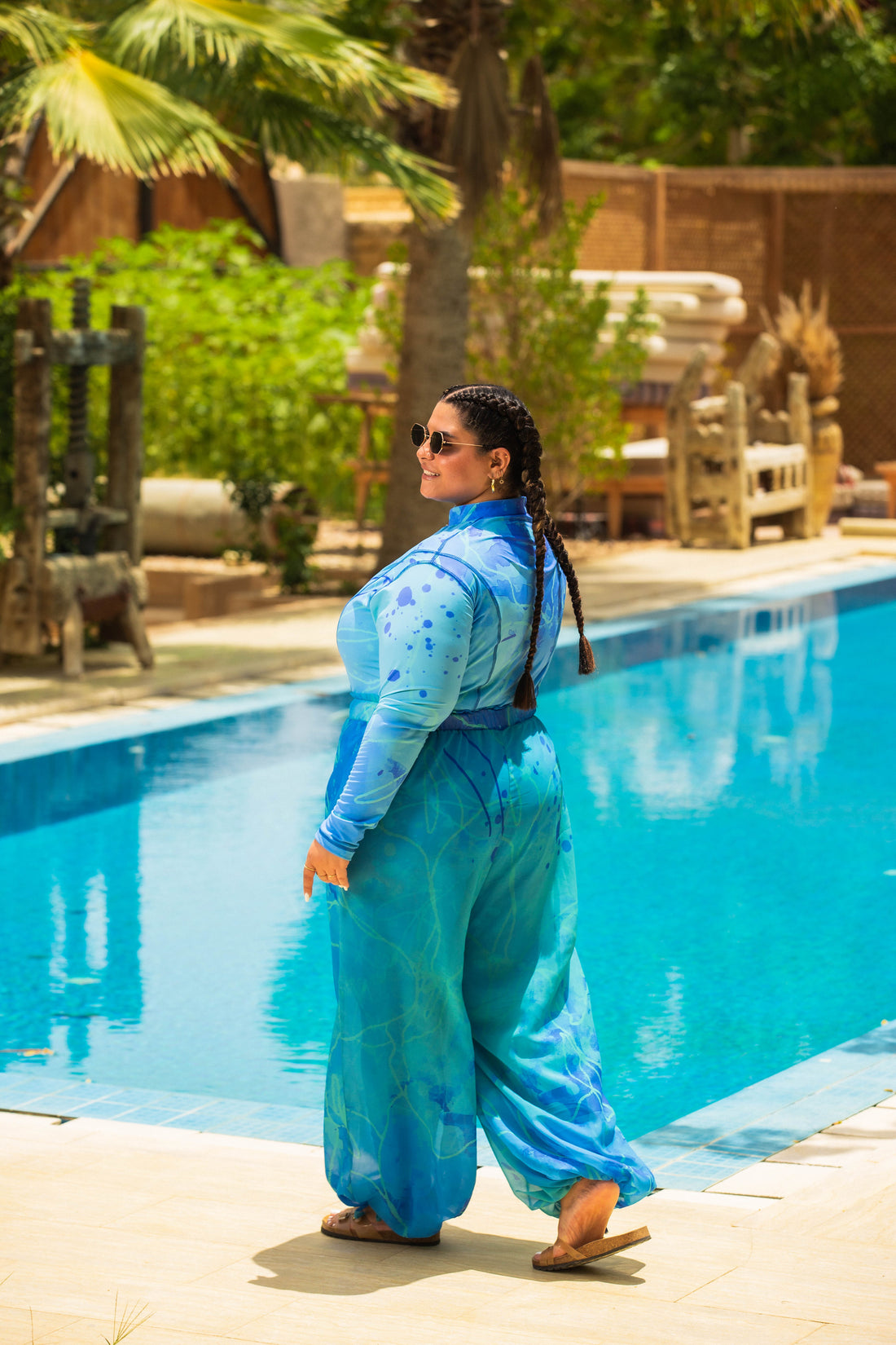 Splash Catsuit Swimsuit Set - Blue