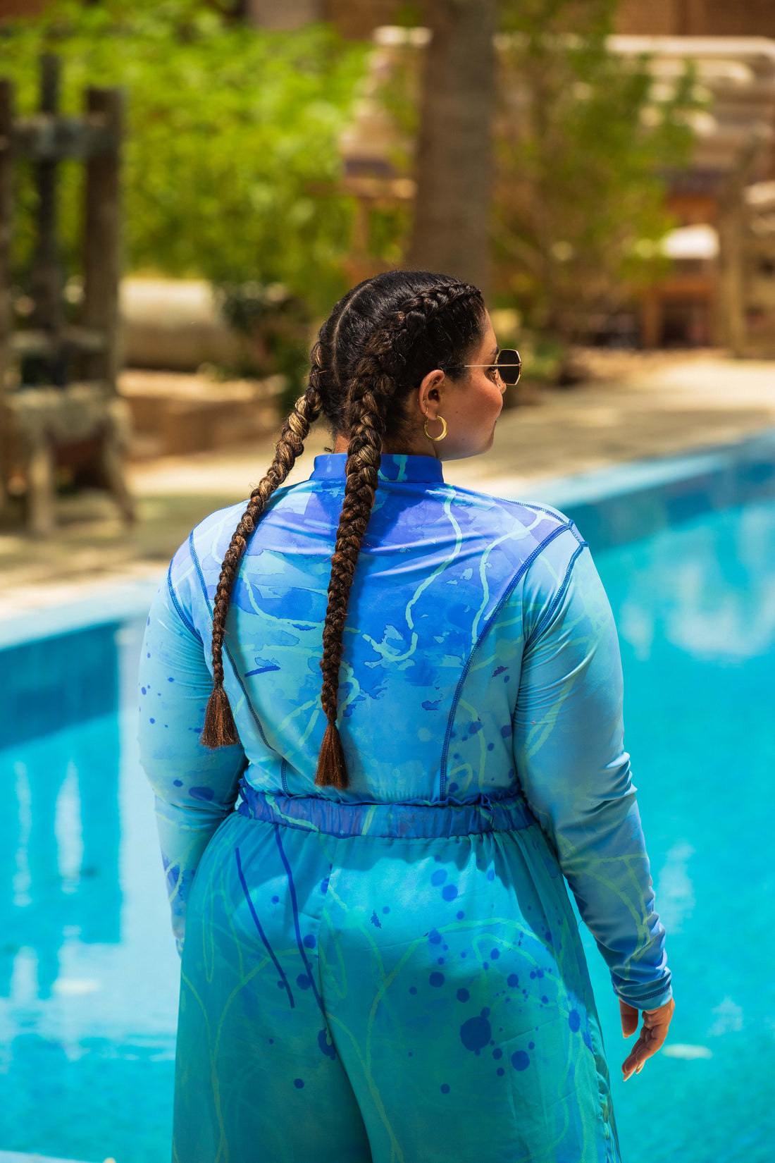 Splash Catsuit Swimsuit Set - Blue