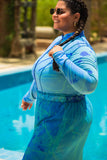 Splash Catsuit Swimsuit Set - Blue