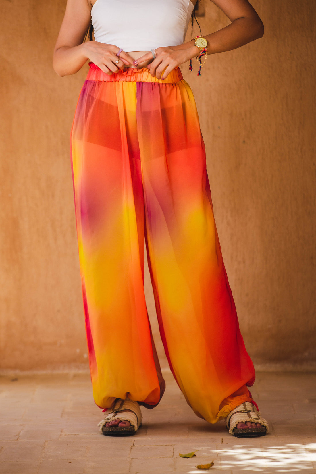 Aladdin Patterned Chiffon Pants