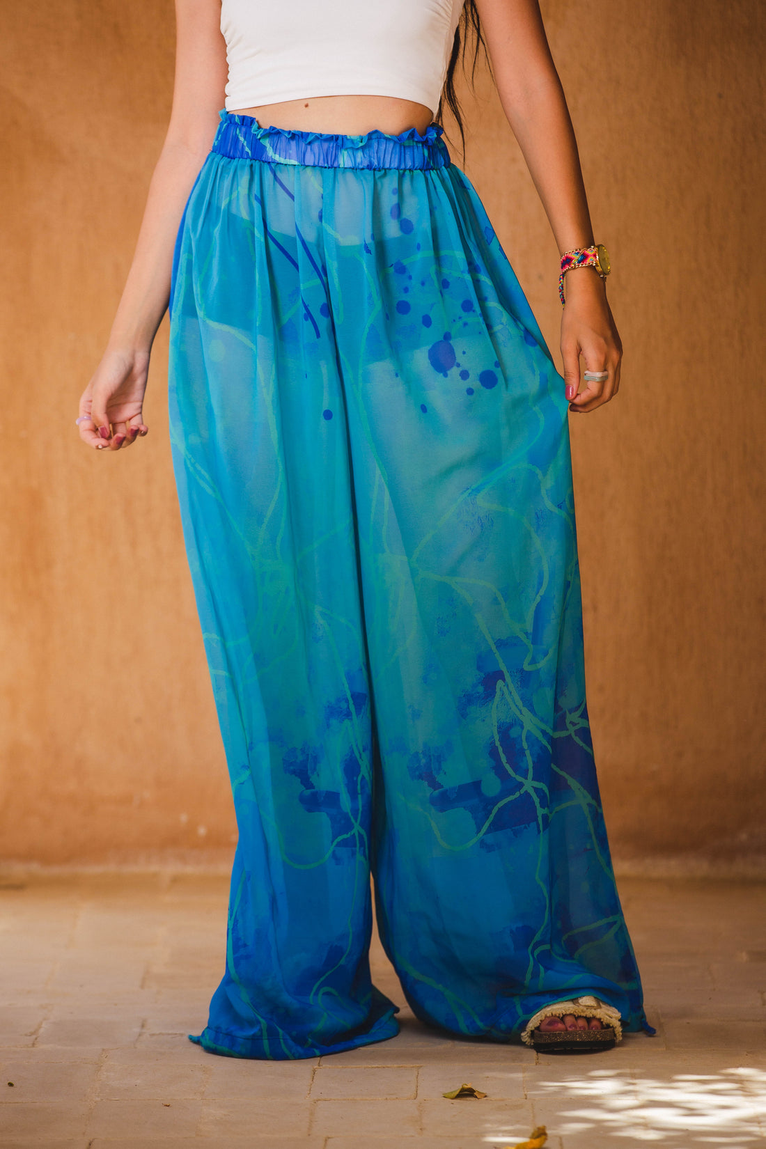 Aladdin Patterned Chiffon Pants