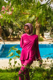 The gathered 2 piece swimsuit - Magenta
