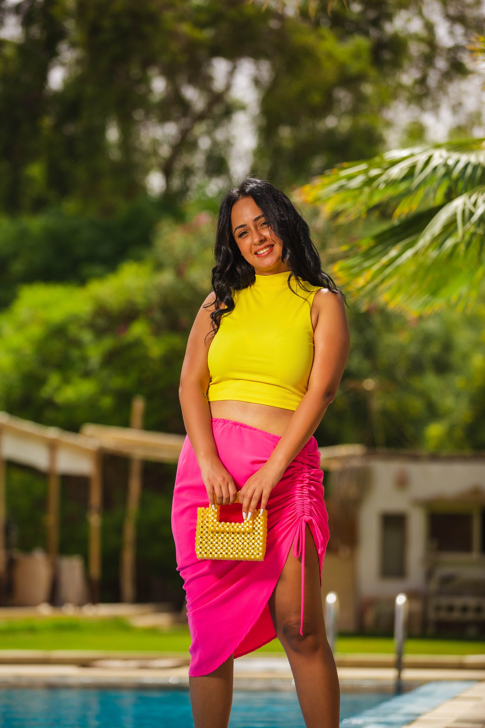 The pink Gathered Skirt