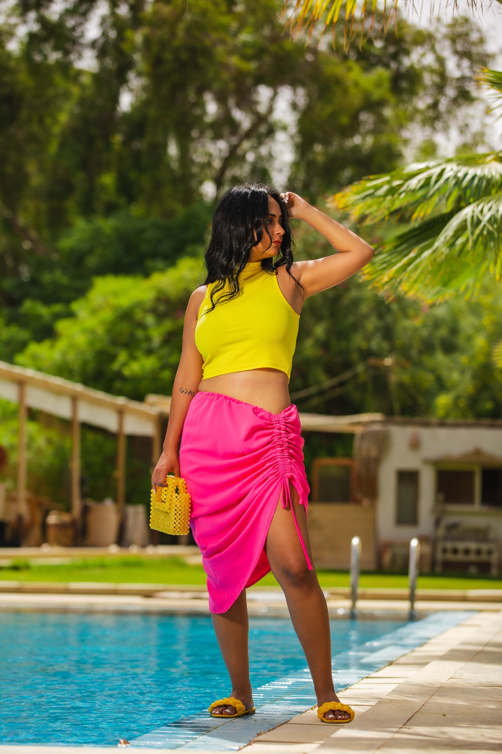 The pink Gathered Skirt