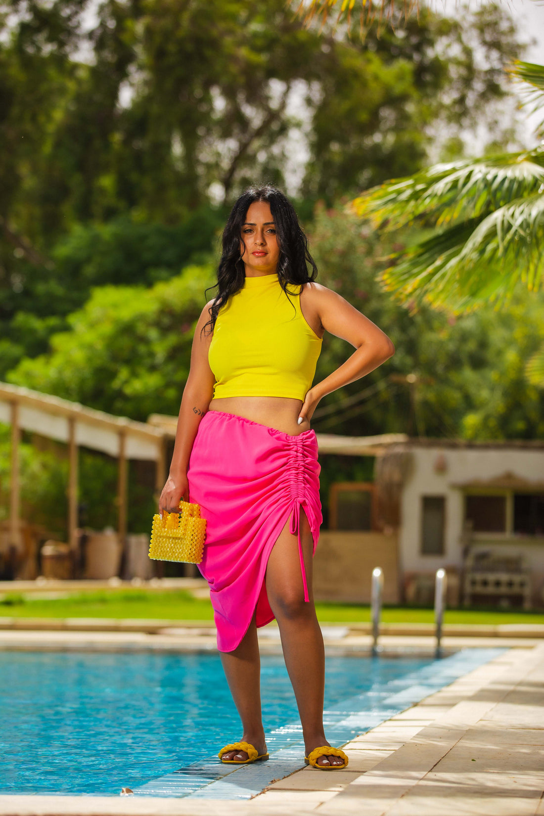 The pink Gathered Skirt