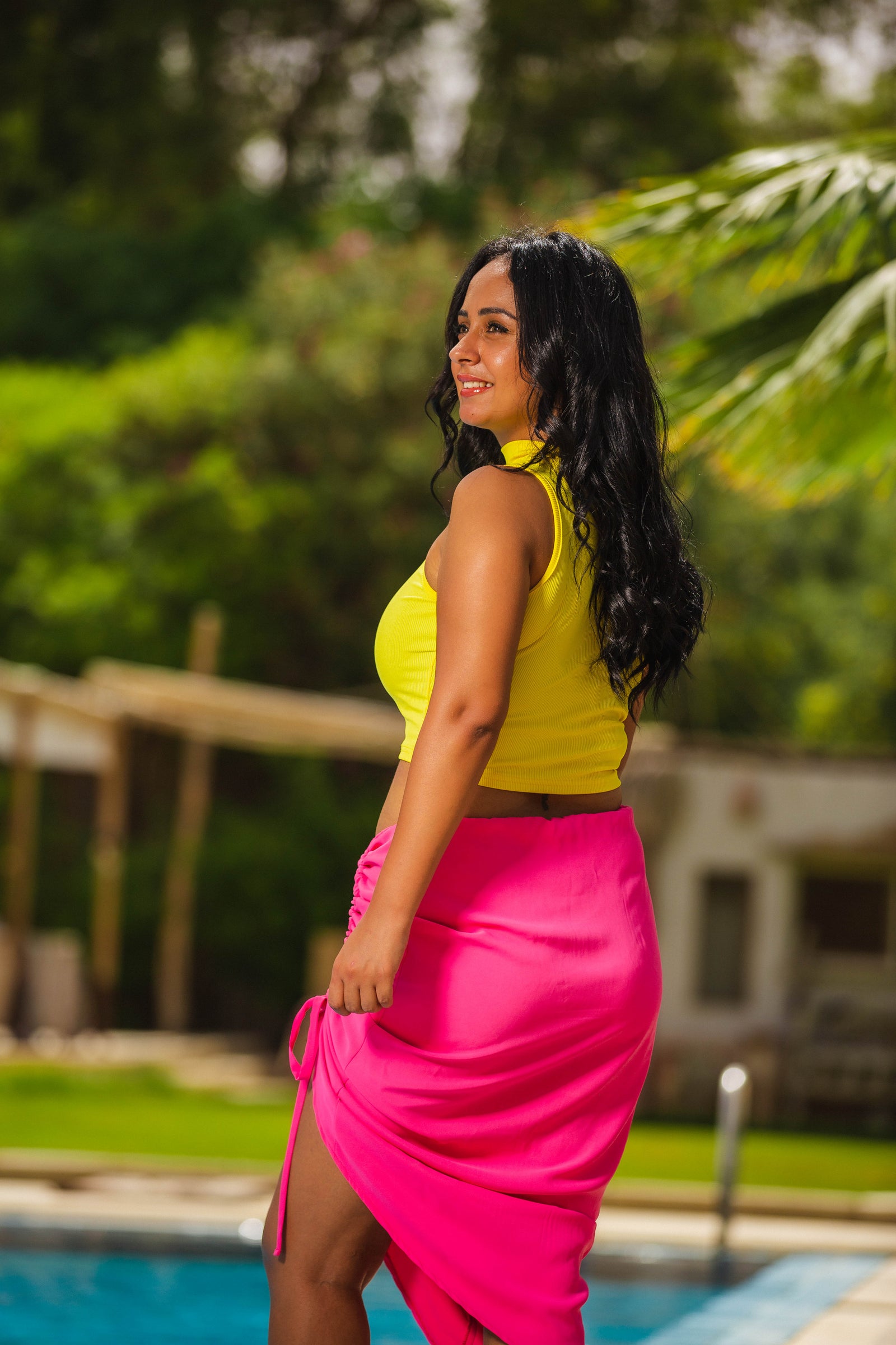 The pink Gathered Skirt