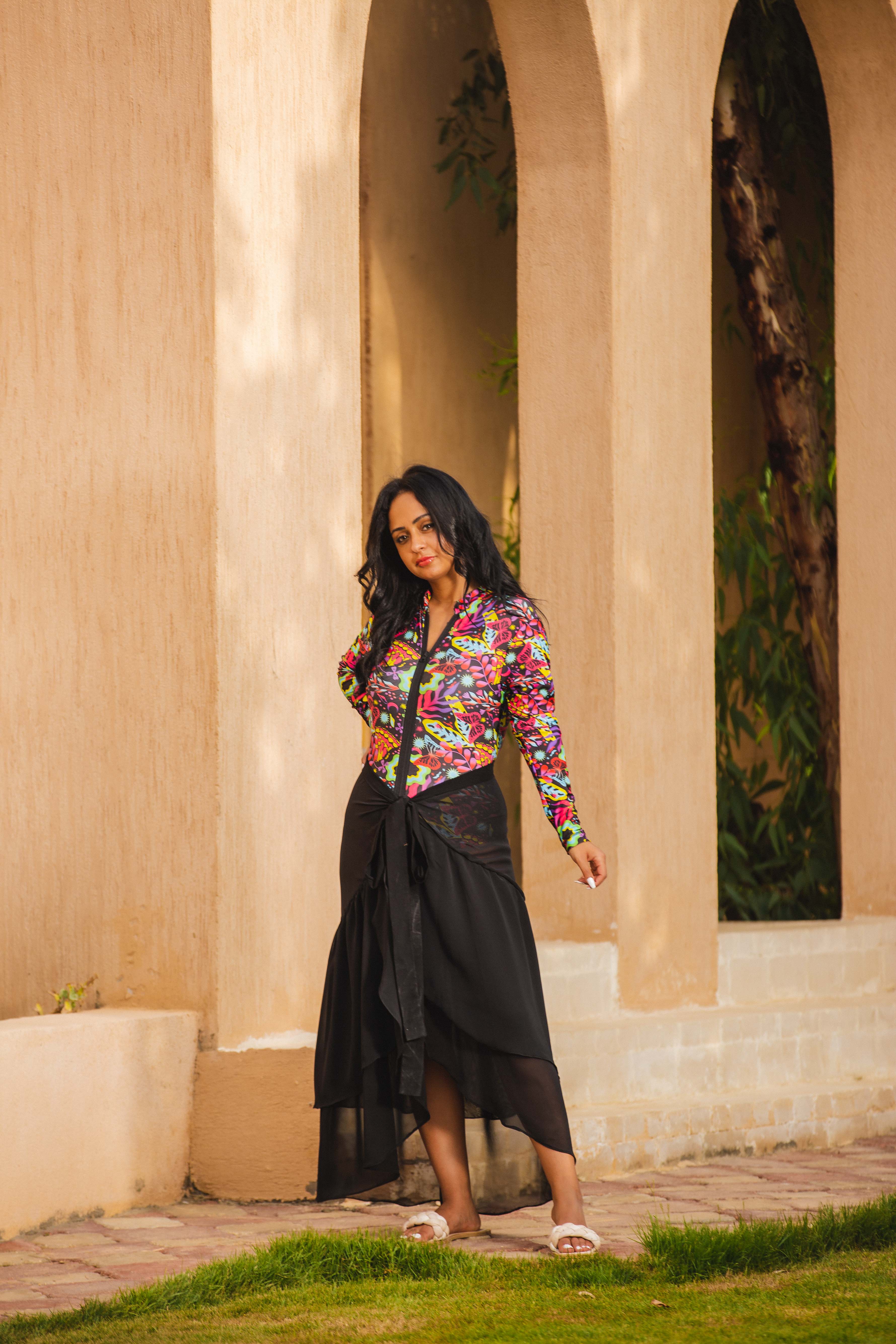 Chiffon Layered Wrap Skirt – Rafeya Fashion