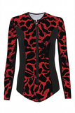 Red Leo Cutout Bodysuit