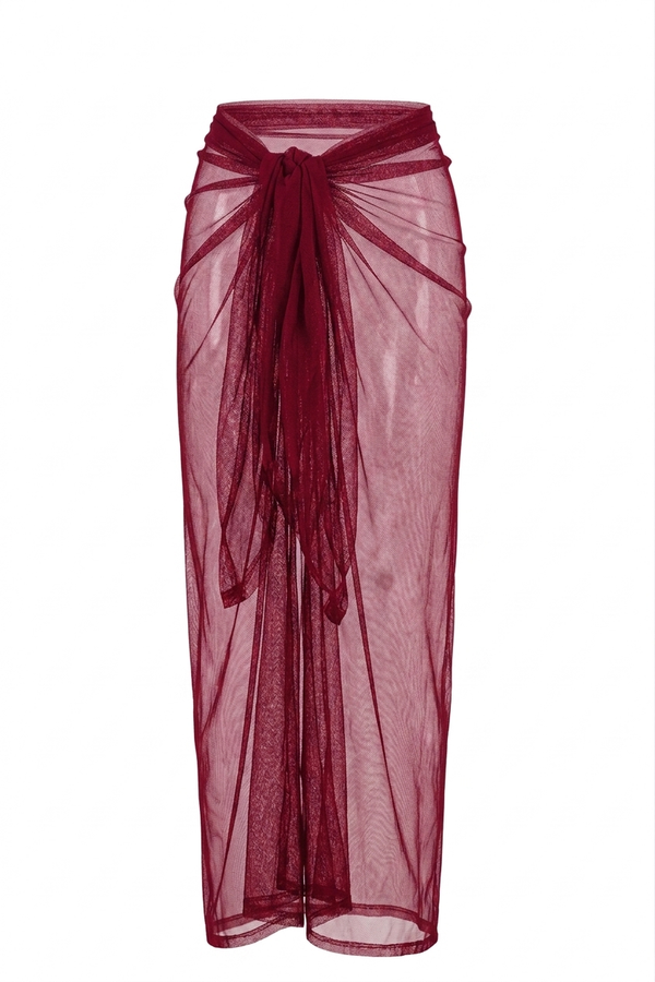 Maroon Tulle Sarong