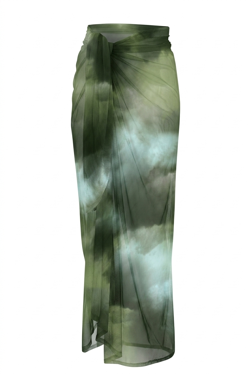 Ombre Sage Tulle Sarong