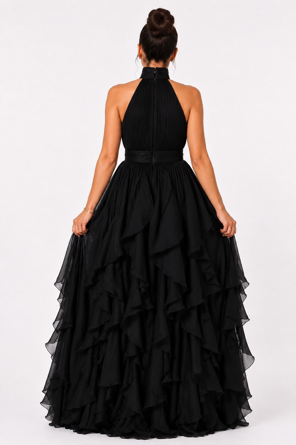 Noir Cascade Dress