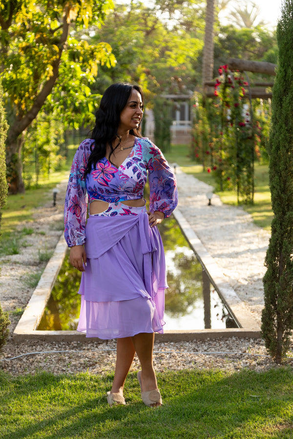 Lilly chiffon wrap skirt- Lavender