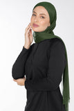 Army green headpiece with tulle