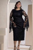Butterfly lace dress -black