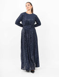 Sequin Soiree Dress - Navy blue