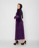 Front Twist Maxi Velvet Dress - Purple