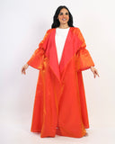 Organza Shimmer Abaya kimono - Orange