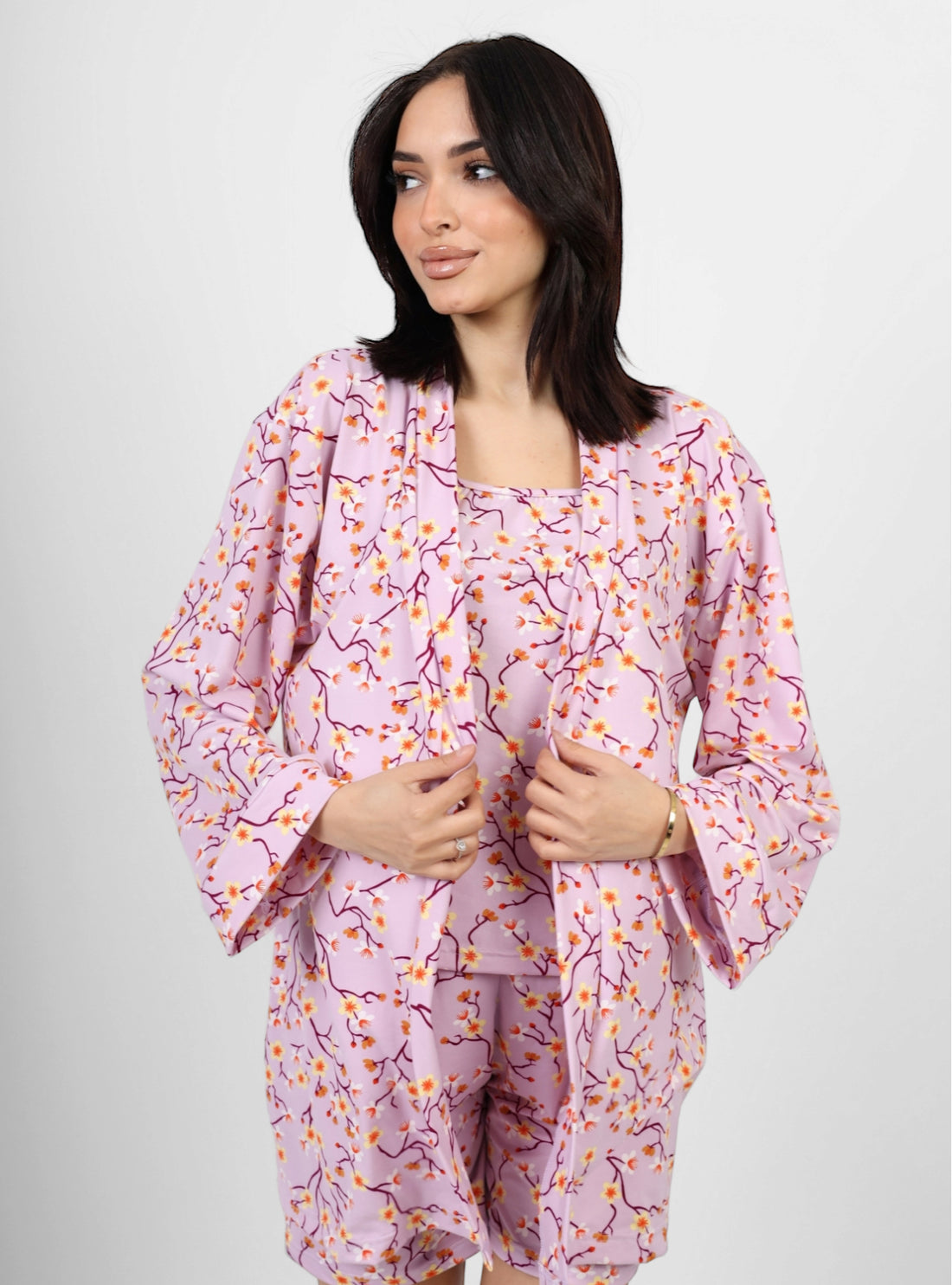 3 piece Short sleeved Pajama Set - Pink