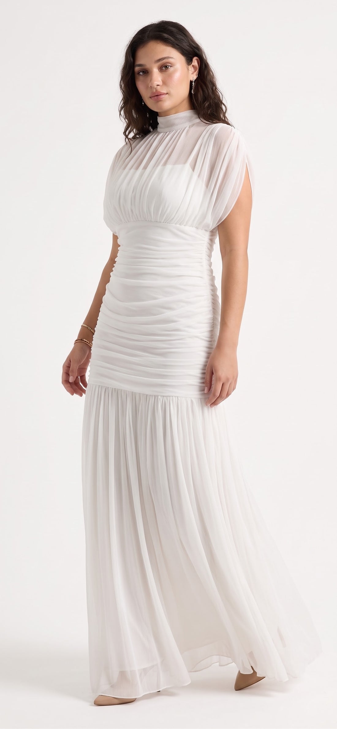 Nour Tiered Maxi - white