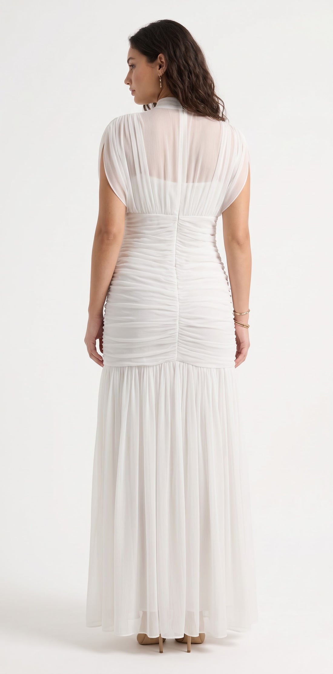 Nour Tiered Maxi - white