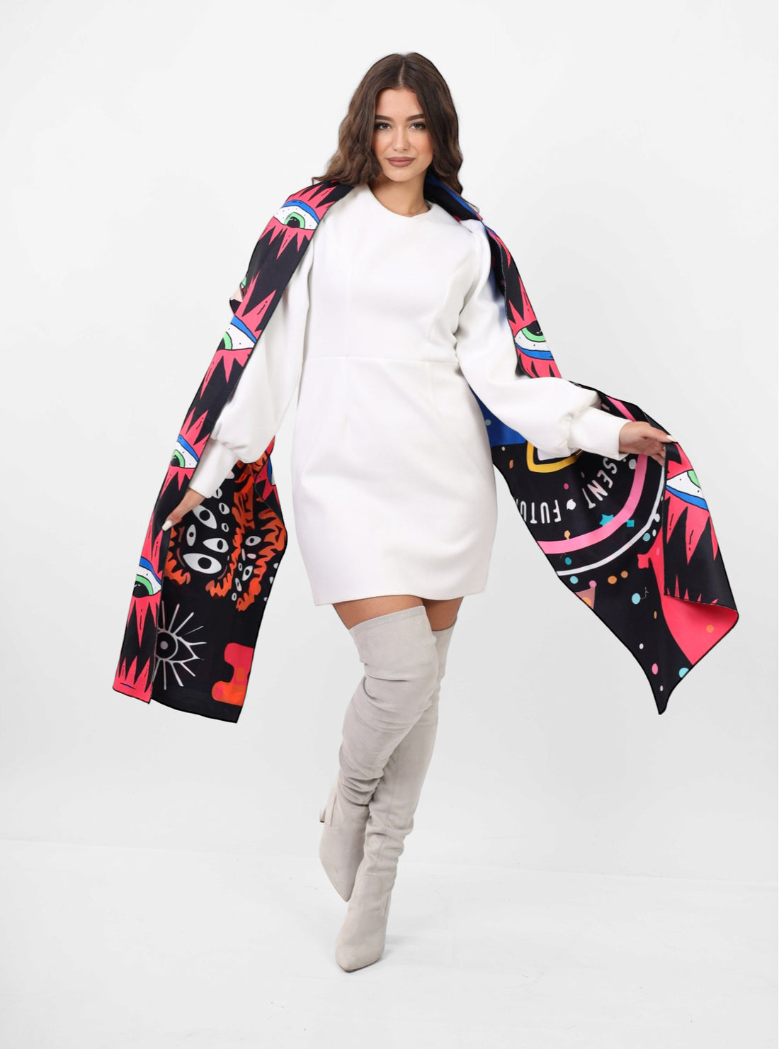 Double face wool Shawl - Black