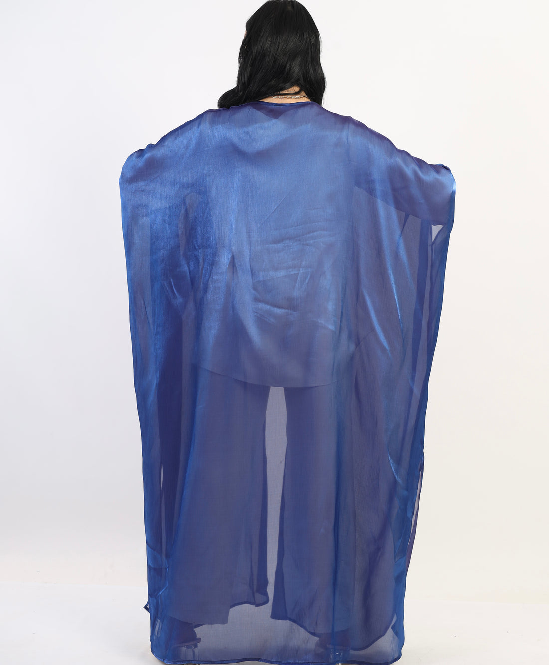 Organza Shimmer Saudi kimono - Blue