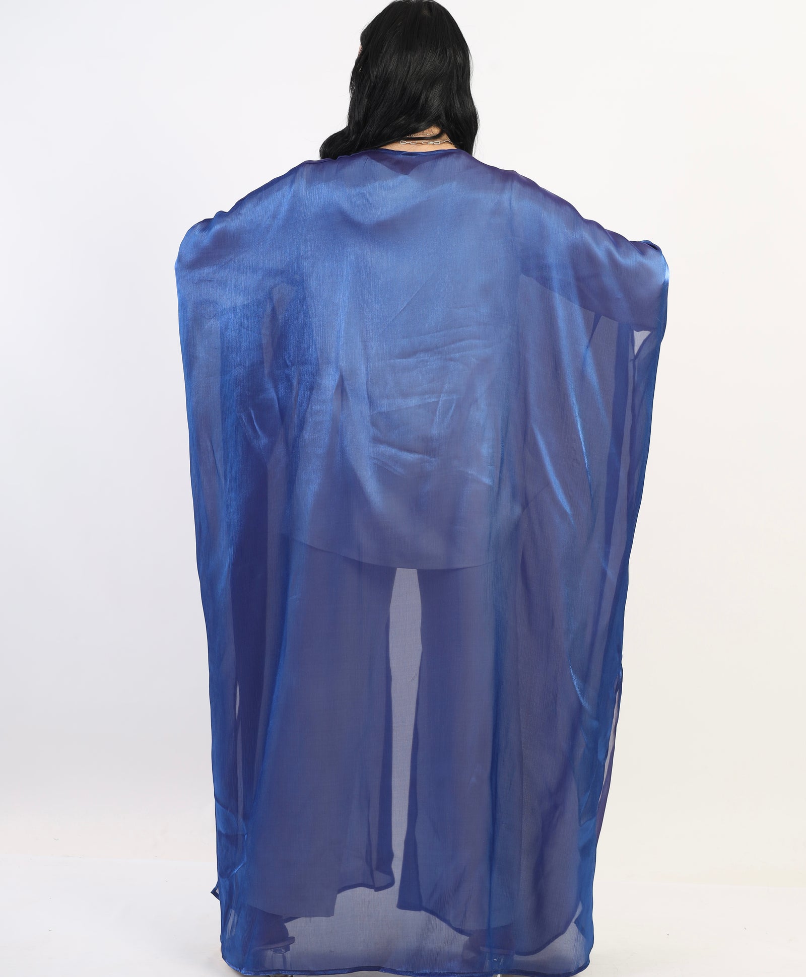 Organza Shimmer Saudi kimono - Blue