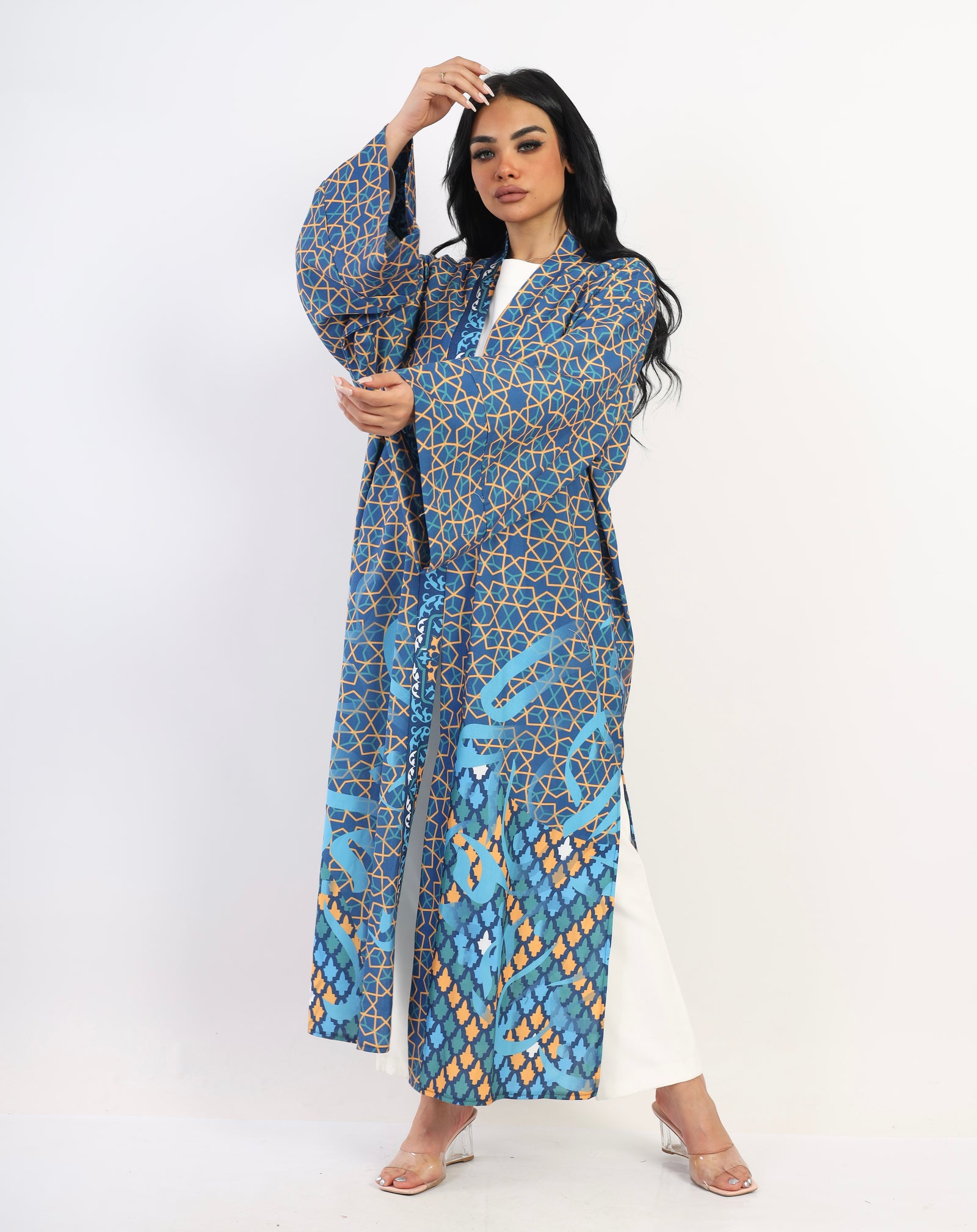 Holy Linen Abaya kimono - blue