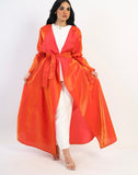 Organza Shimmer Abaya kimono - Orange