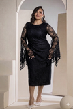 Butterfly lace dress -black