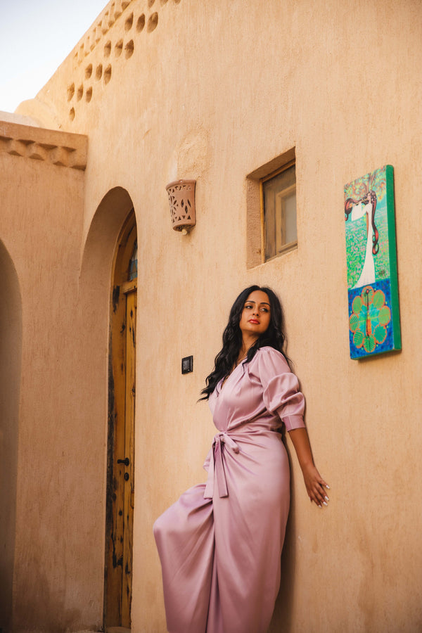 The Royal Satin wrap dress - Kashmir