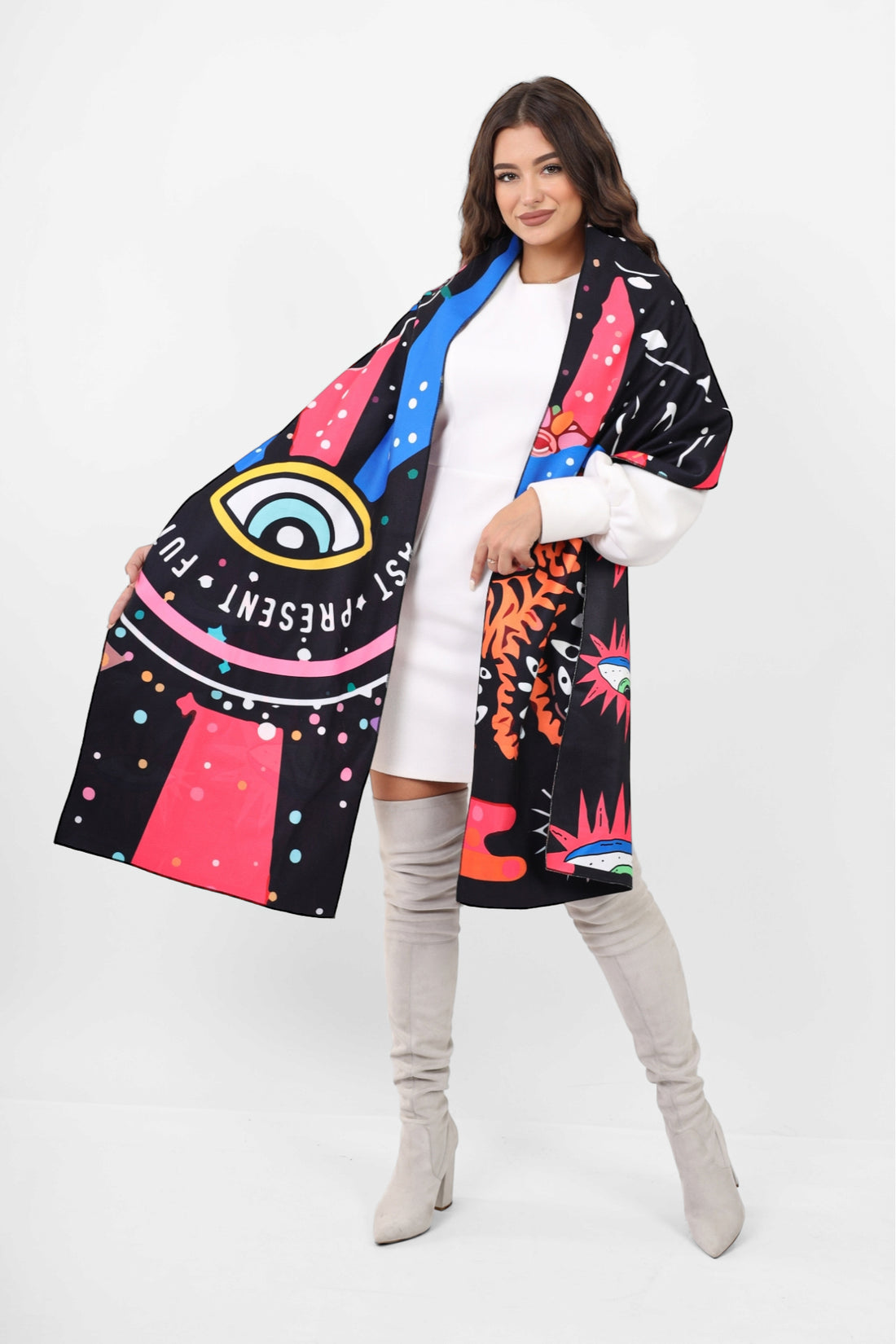 Double face wool Shawl - Black