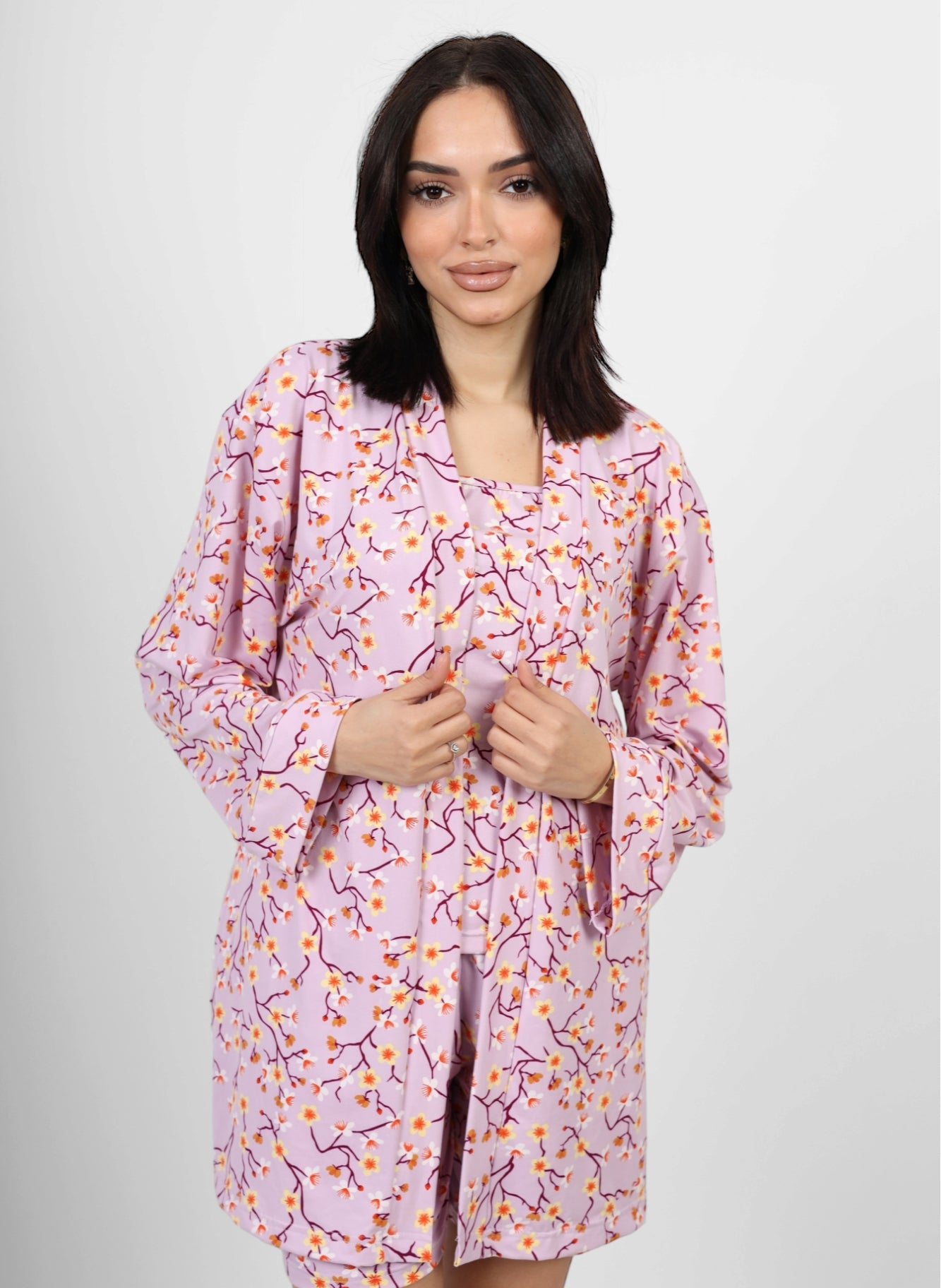 3 piece Short sleeved Pajama Set - Pink