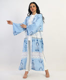 Lotus Linen Abaya kimono - Baby blue