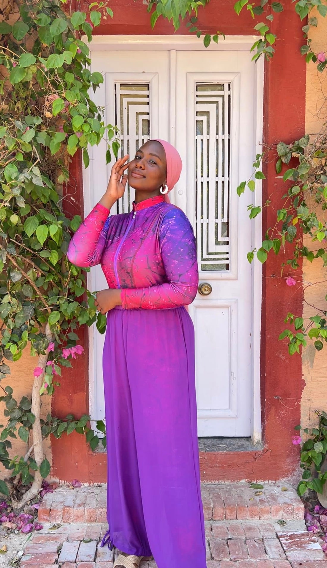 Blossom Chiffon pants - Purple