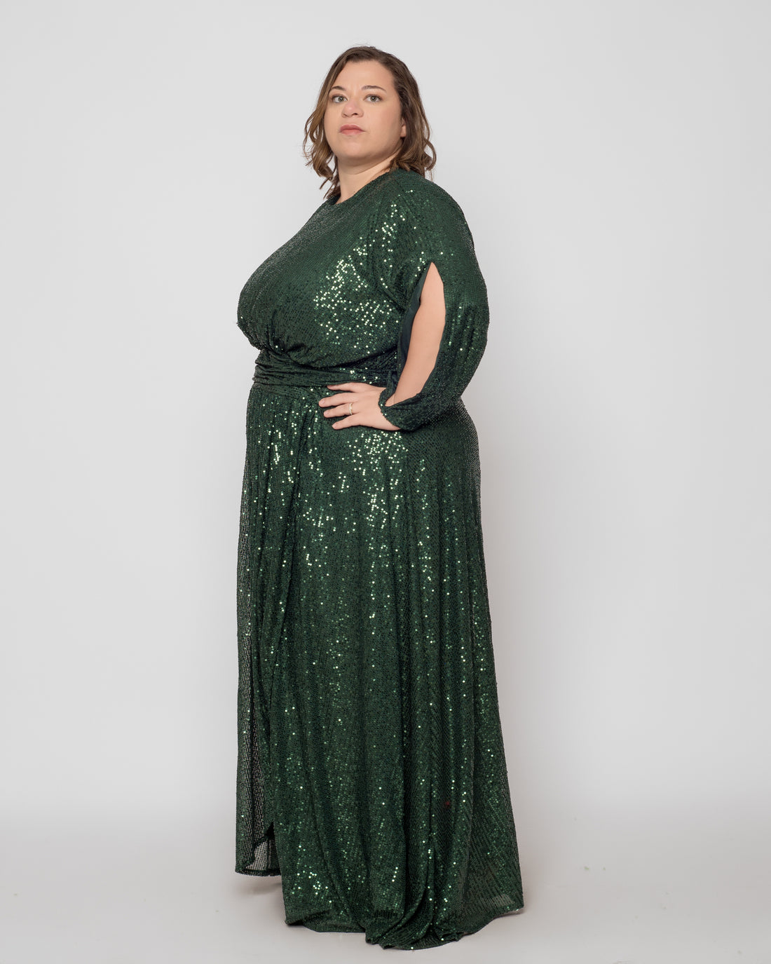 Sequin Soiree Dress - Emerald Green
