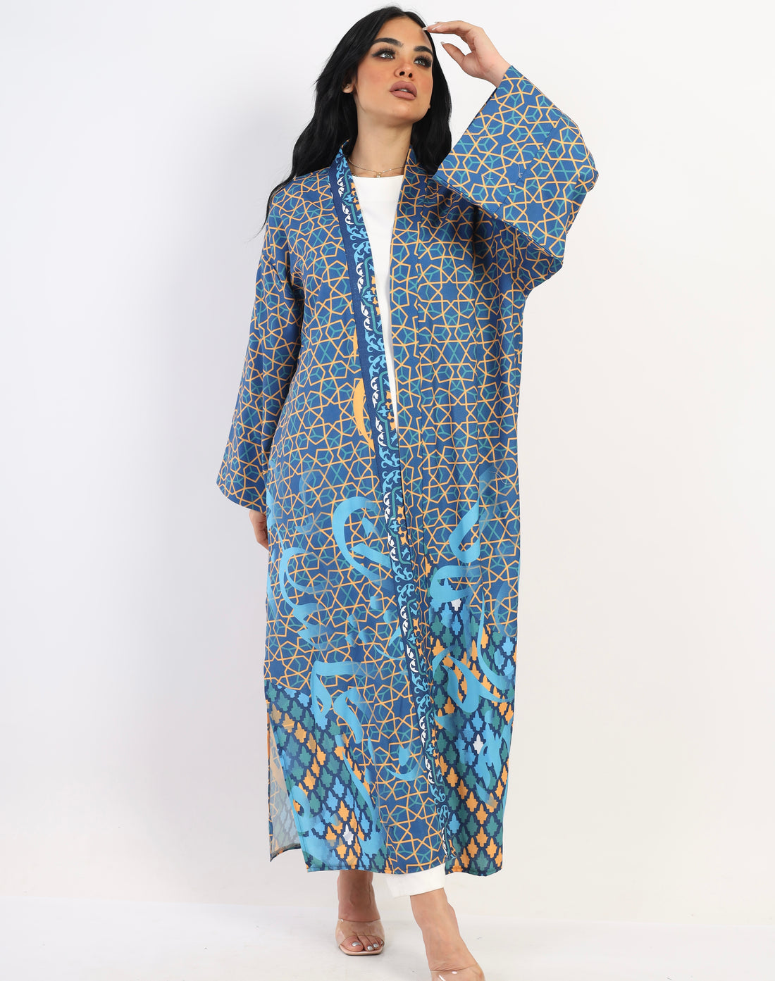 Holy Linen Abaya kimono - blue